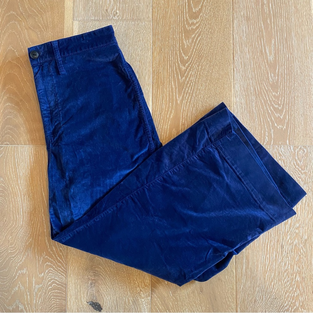 NWT Madewell Velvet Wide-Leg Crop Pants